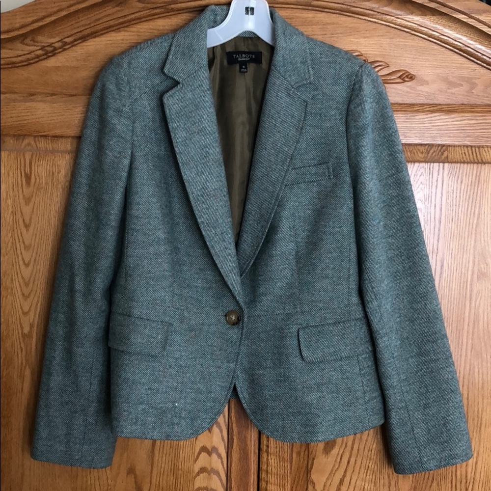 Talbots Size 16 Green Peplum Blazer